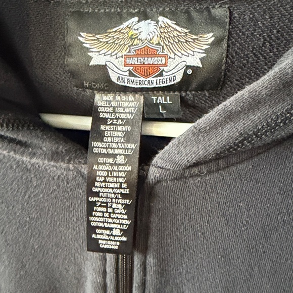 Harley-Davidson Zip Hoodie Size Large Tall - Picture 3 of 4